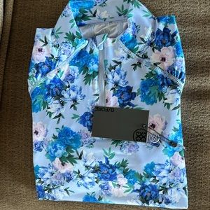 G/Fore Floral Tech Quarter Zip Sweater